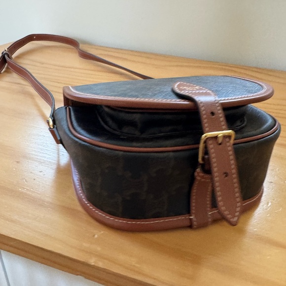 Celine Medium Folco bag in Tromphe convas & calfskin - excellent condition - Picture 3 of 4